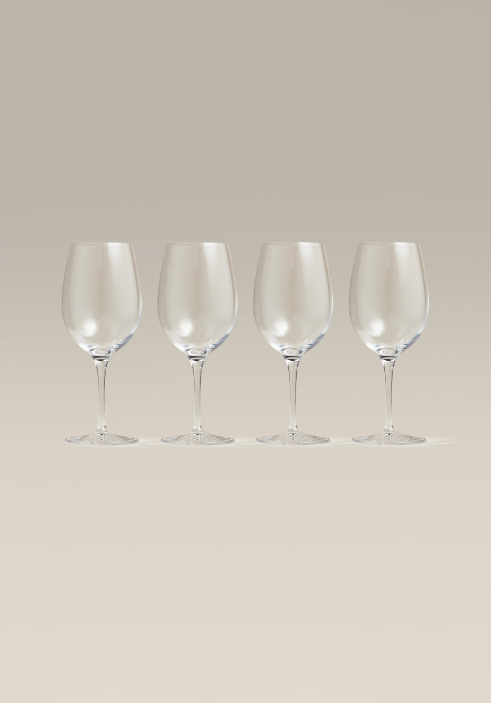 Vintage 4 Lovely, Heavy Crystal Stem Wine Glasses