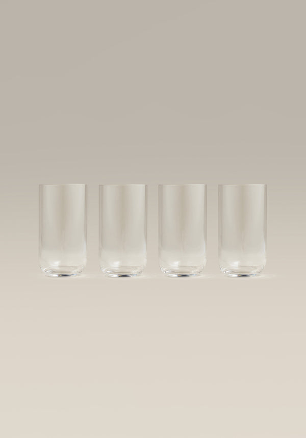 Year & Day Plain Tall Glasses, Set of 4 - Warm Gray